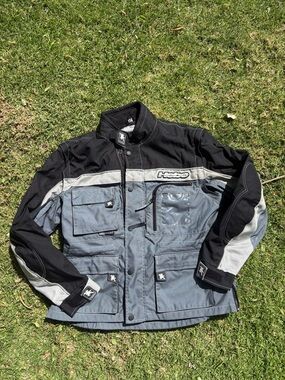 Hebo Men's Black and Gray Performance Motorcycle Jacket